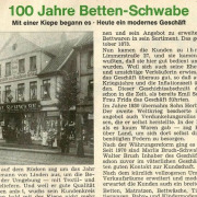 Betten-Schwabe, Limmerstraße 27, Jubiläum 100 Jahre